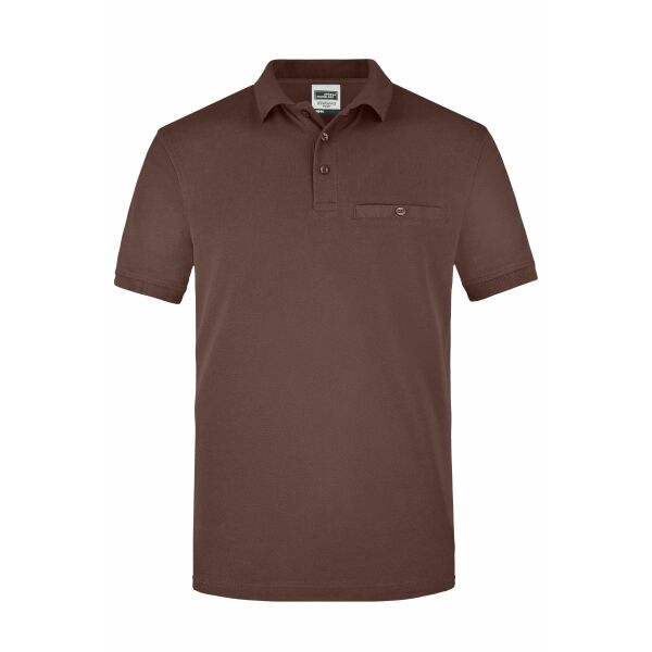 Men´s Workwear Polo Pocket - brown - XS