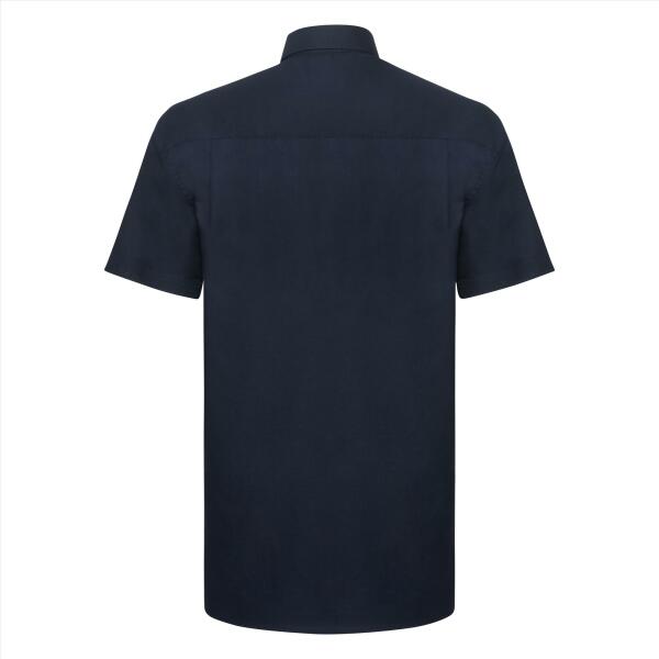 RUS Men Shortsleeve Classic Oxford Shirt, Bright Navy, 6XL
