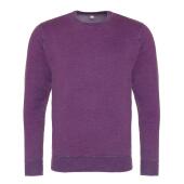 AWDis Washed Sweatshirt, Washed Purple, XXL, Just Hoods