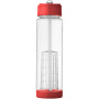 Tutti-frutti 740 ml Tritan™ infuser sport bottle - Transparent/Red