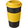 Americano® 350 ml insulated tumbler with grip - Yellow/Solid black