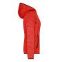 Ladies' Knitted Fleece Hoody - red-melange/black - S