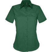 Overhemd in onderhoudsvriendelijk polykatoen-popeline korte mouwen dames Forest Green 4XL