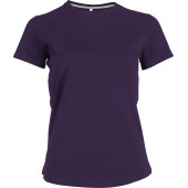 Ladies' short-sleeved crew neck T-shirt Purple 3XL