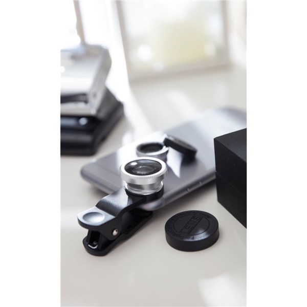 3-in-1 lens voor smartphone/ mobiele telefoon SPECIAL EFFECT - zilver, zwart