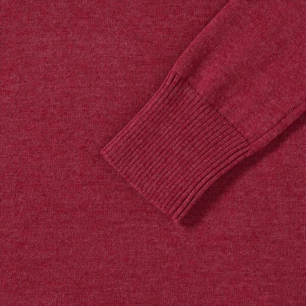 RUS Ladies Crew Neck Knitted Pullover, Cranberry Marl, XXL