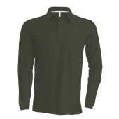Men's long-sleeved polo shirt Dark Khaki XL