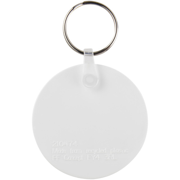 Tait circle-shaped recycled keychain - White