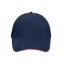 MB6526 5 Panel Sandwich Cap navy/rood one size