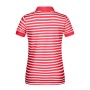 Ladies' Polo Striped - red/white - S