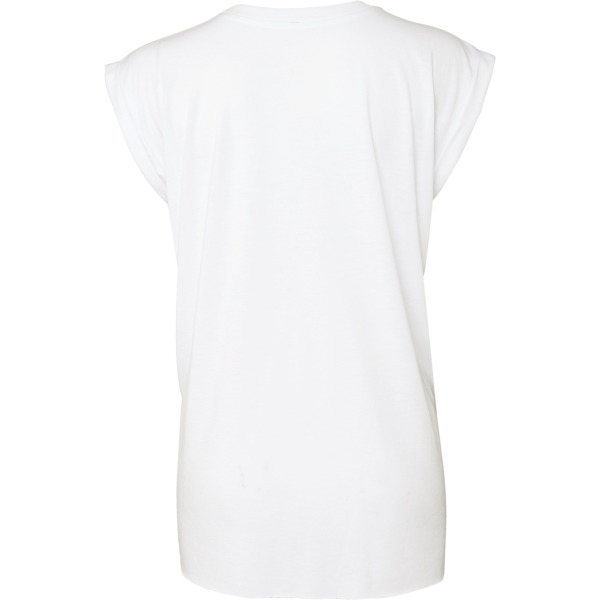 Ladies' flowy rolled-cuff T-shirt White S