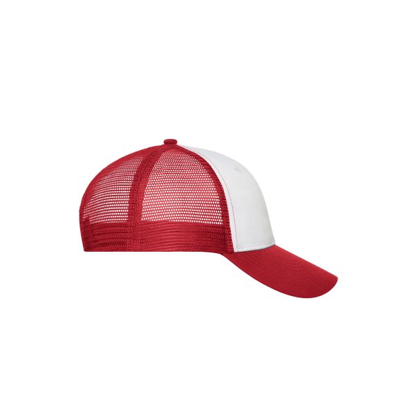 MB6239 6 Panel Mesh Cap - white/red - one size