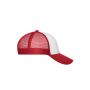 MB6239 6 Panel Mesh Cap wit/rood one size