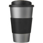 Americano® 350 ml tumbler with grip & spill-proof lid - Silver/Solid black