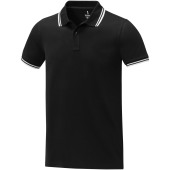 Amarago short sleeve men's tipping polo - Solid black - XS