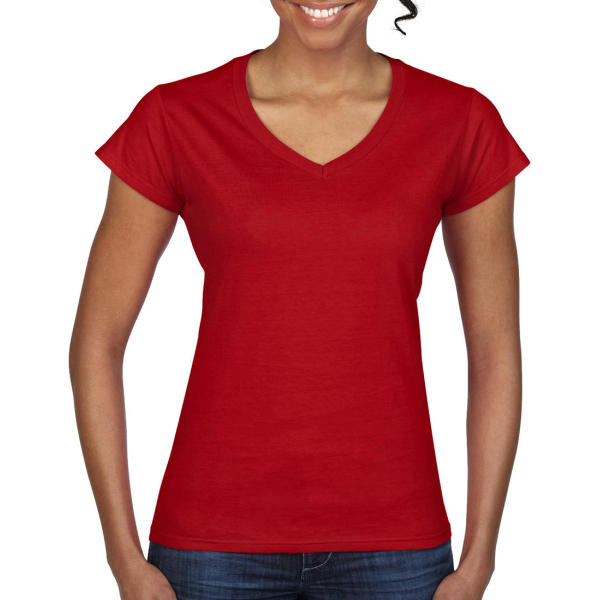 Ladies Softstyle® V-Neck T-Shirt - Red - XL