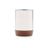 RCS gerecycled roestvrijstalen koffiebeker met kurk, zilver