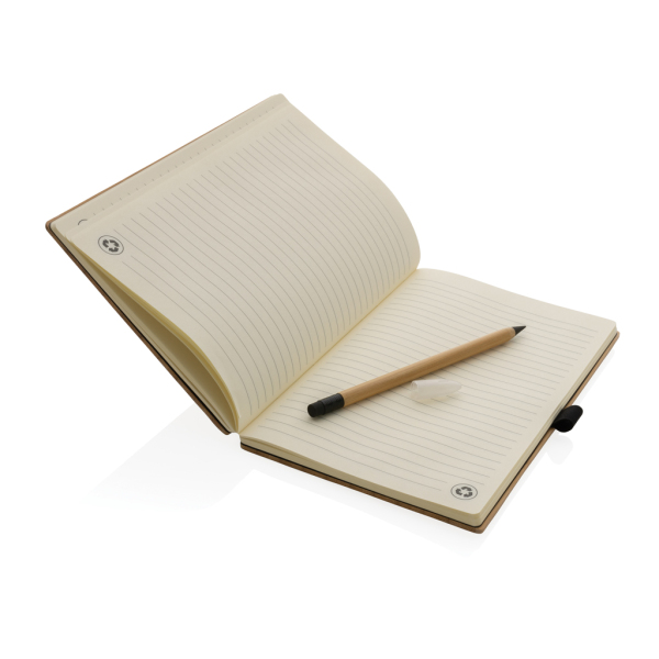 FSC® bamboe notitieboek en infinity potloodset, bruin