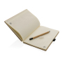 Bamboo notebook and infinity pencil set, brown