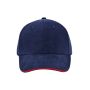 MB6230 6 Panel Corduroy Sandwich Cap - navy/red - one size