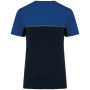 Ecologisch tweekleurig uniseks T-shirt met korte mouwen Navy / Royal Blue XXL
