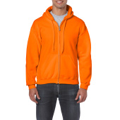 Gildan Sweater Hooded Full Zip HeavyBlend for him Safety Orange S