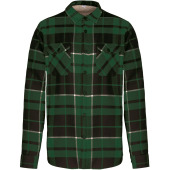 Geruit overhemd met sherpavoering Forest Green / Black Checked S