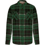 Geruit overshirt met sherpavoering Forest Green / Black Checked S