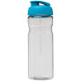 H2O Active® Base 650 ml sportfles met flipcapdeksel - Transparant/Aqua blauw