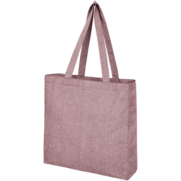 Pheebs 210 g/m² recycled gusset tote bag 13L - Heather maroon