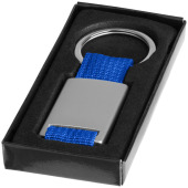 Alvaro nyckelring med tyg - Kungsblå/Silver