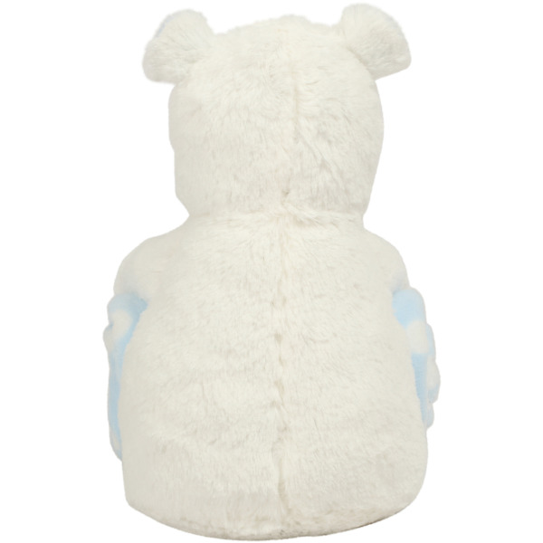 White hippo with printed fleece blanket White / Blue One Size