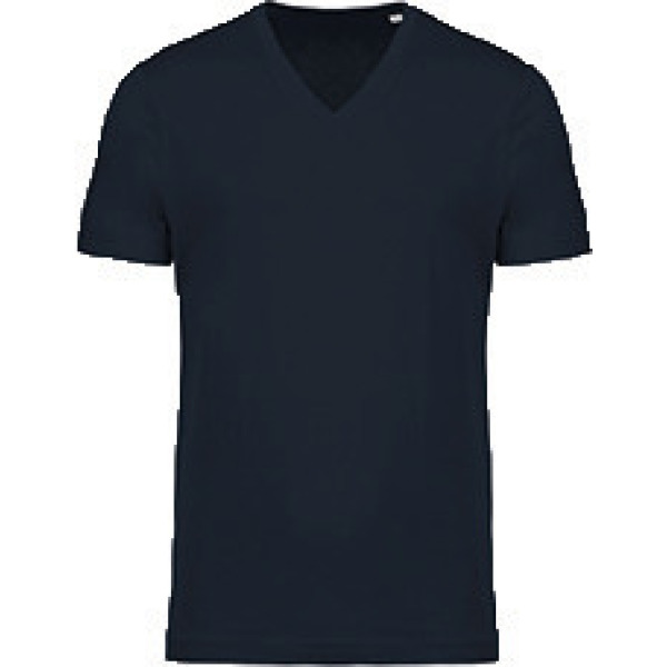 Heren-t-shirt BIO-katoen V-hals Navy XXL
