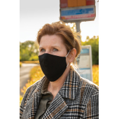 Herbruikbaar 2 laags katoenen gezichtsmasker, zwart