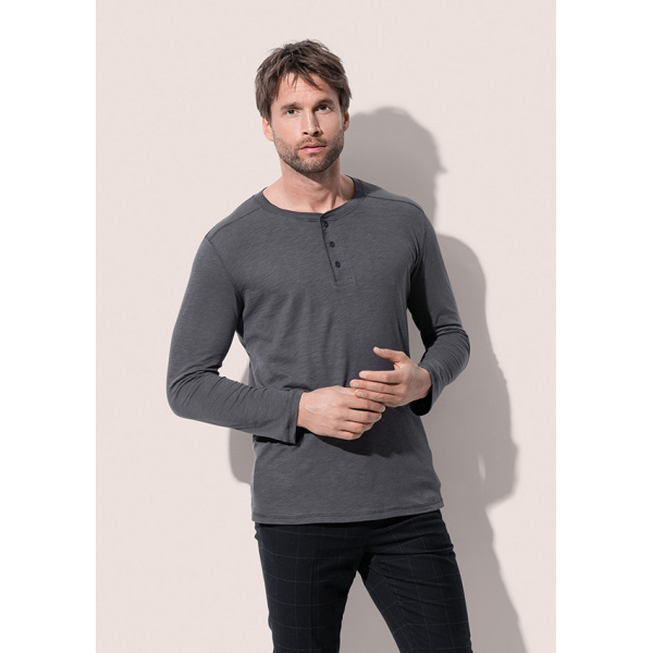 Stedman T-shirt Henley Shawn LS for him