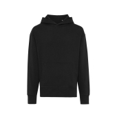 Iqoniq Yoho gerecycled katoen relaxed hoodie, zwart (XXS)
