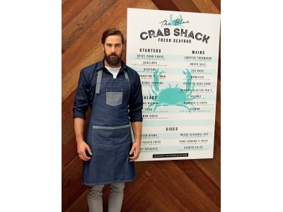 Domain - Contrast denim bib apron