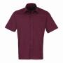 Short Sleeve Poplin Shirt, Aubergine, 16, Premier