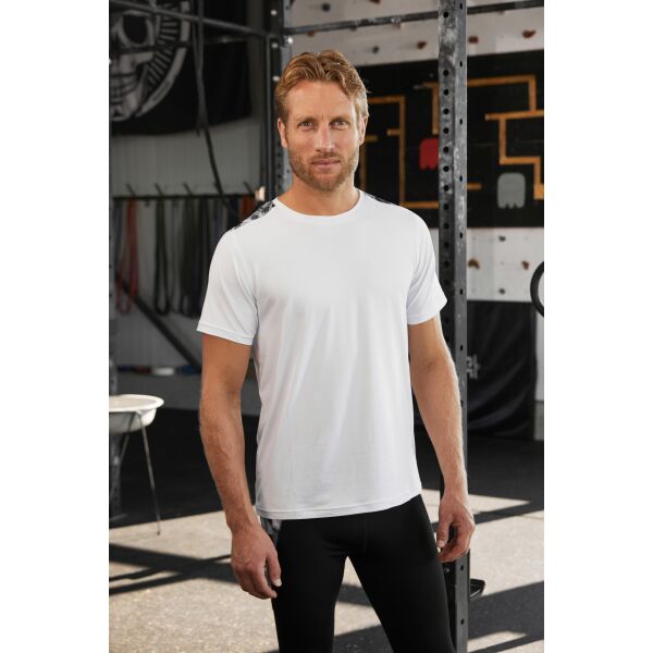 Men's Sports Shirt - white/black-printed - S