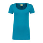 L&S T-shirt Crewneck cot/elast SS for her turquoise XXL