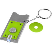 Allegro LED sleutelhanger met munthouder en lampje - Lime/Zilver
