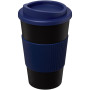 Americano® 350 ml insulated tumbler with grip - Solid black/Blue