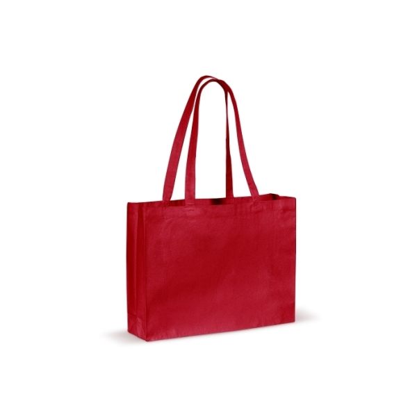 Recycled cotton bag with gusset 140g/m² 49x14x37cm - Red