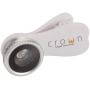 Fish-eye telefoonlens met clip - Wit/Zilver