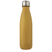 Cove 500 ml vacuüm geïsoleerde roestvrijstalen fles met houtprint - Heather naturel