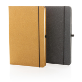 A5 hardcover notesbog i genbrugs læder, brun