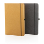 Recycled leather hardcover notebook A5, brown