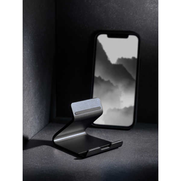 Terra RCS gerecycled aluminium tablet & telefoon stand, grijs