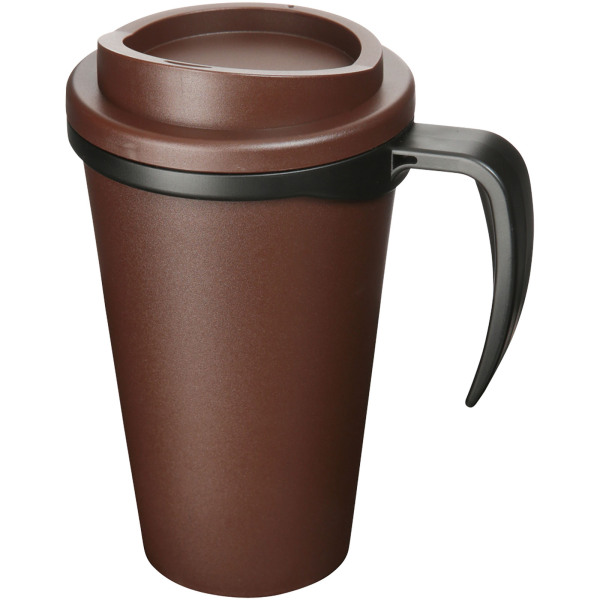 Americano® Grande 350 ml insulated mug - Brown/Solid black