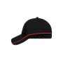 MB6560 5 Panel Racing Cap Embossed - black/black/red - one size